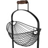 Clayre & Eef 6Y5410 Mensola in ferro con cestini 27x19x57 cm Nero Ovale