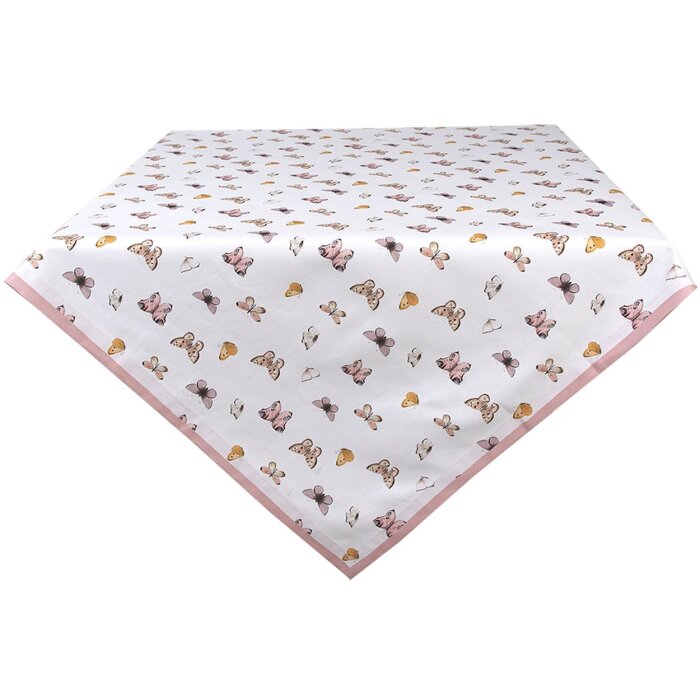 Clayre & Eef BPD05 Tovaglia 150x250 cm Beige - Rosa Rettangolo