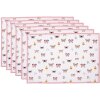 Clayre & Eef BPD40 Tovaglietta (6 pezzi) 48x33 cm Beige - Rosa