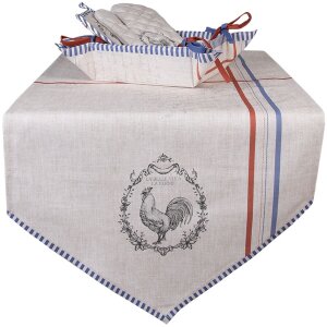 Clayre & Eef DFR65 Runner da tavola 50x160 cm Cotone country beige