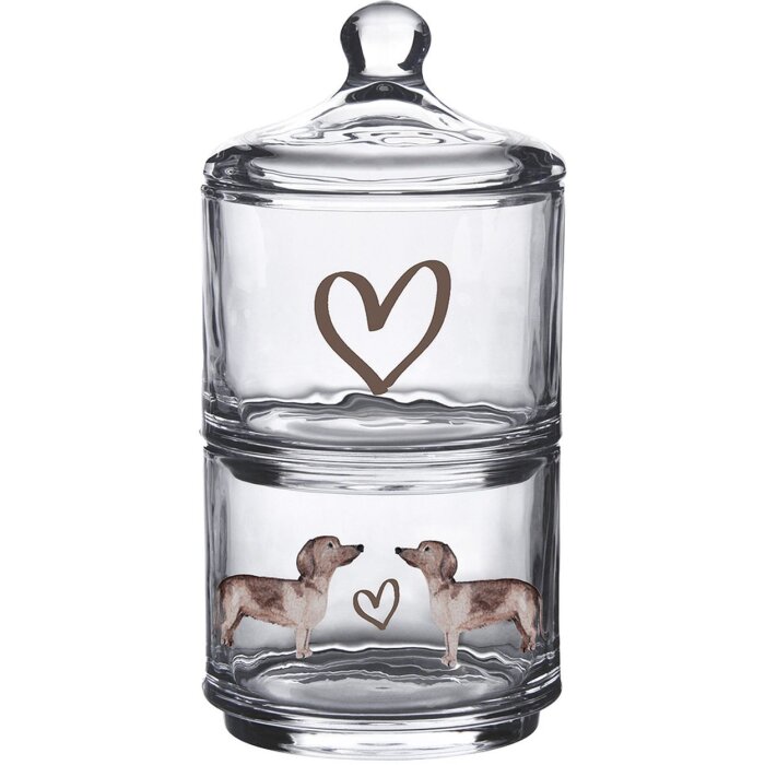 Clayre & Eef DHLGL0002 Barattolo con coperchio Ø 10x21 cm Rotondo