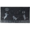 Clayre & Eef MC243 Tappeto per porta 75x45x1 cm Nero Rettangolo
