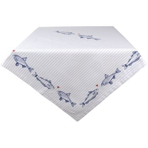 Clayre & Eef SSF05 Tovaglia 150x250 cm Bianco - Blu...