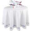 Clayre & Eef SSF07 Tovaglia Ø 170 cm Bianca - Blu Rotonda