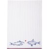 Clayre & Eef SSF42-2 Asciugamano da cucina 50x70 cm Bianco - Blu Rettangolo