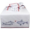 Runner da tavola Clayre & Eef SSF64 50x140 cm Bianco - Blu Rettangolo