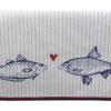 Runner da tavola Clayre & Eef SSF64 50x140 cm Bianco - Blu Rettangolo