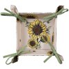 Clayre & Eef SUS47 Cestino per pane 35x35x8 cm Beige - Giallo