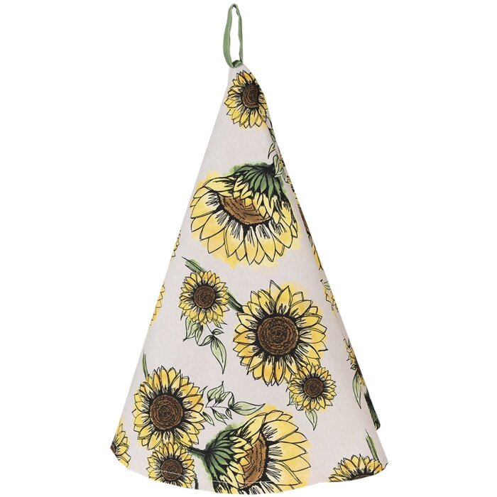 Asciugamano da cucina Clayre & Eef SUS48 Ø 80 cm Beige - Giallo Rotondo