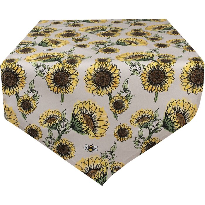 Clayre & Eef SUS65 Runner da tavola 50x160 cm Beige - Giallo