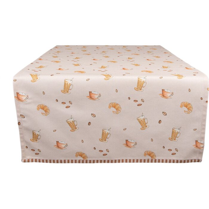Clayre & Eef YFB64 Runner da tavola 50x140 cm Beige