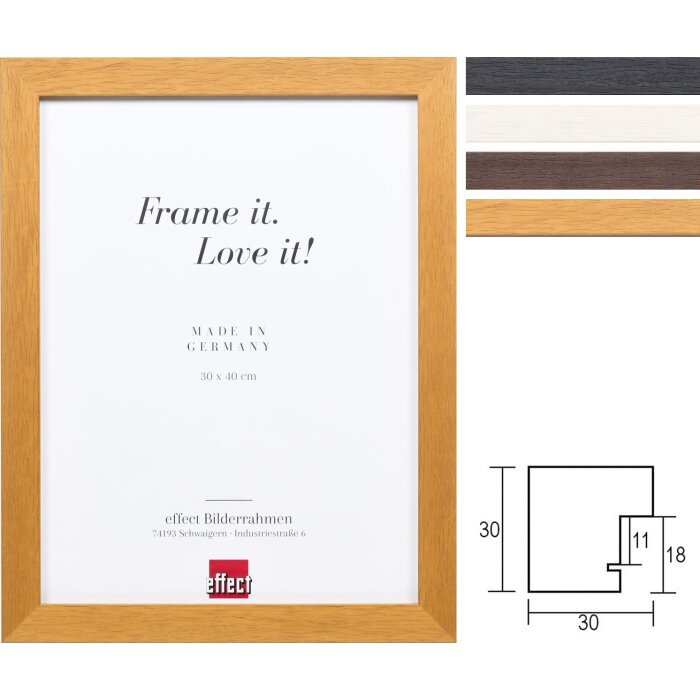 Effetto cornice in legno profilo 52 blocco profilo 3 cm da 7x10 a 70x100 cm