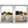 Doppia cornice Hama in alluminio Calais argento per 2 foto 10x15 cm