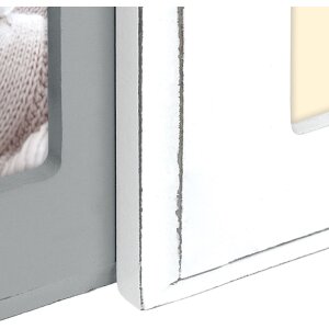 ZEP Galleria fotografica Rouen 4 foto 10x15 cm Cornice in legno bianco grigio 31,5x31,5 cm