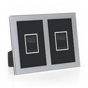 ZEP Cornice doppia in metallo Olimpia argento 2 foto 10x15 cm