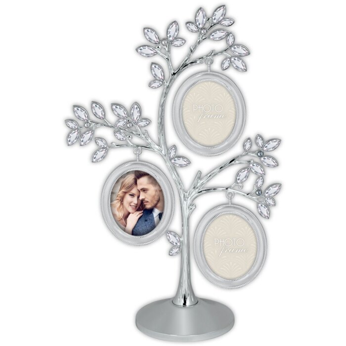ZEP Albero portafoto in metallo Wagner 3 foto 6x5 cm argento (17x26 cm)
