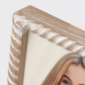 Portafoto in legno ZEP Lisse 13x18 cm marrone con struttura scanalata