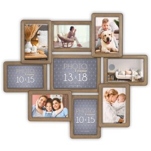 ZEP Cornice in legno Digione marrone 9 foto (56x49 cm)