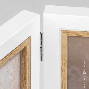 ZEP cornice doppia Ayas bianca 2 foto 13x18 cm cornice in legno 41x15,5 cm formato orizzontale