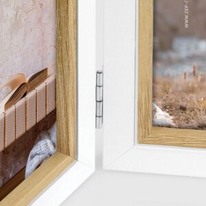ZEP cornice doppia Ayas bianca 2 foto 13x18 cm cornice in legno 41x15,5 cm formato orizzontale