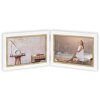 ZEP cornice doppia Ayas bianca 2 foto 13x18 cm cornice in legno 41x15,5 cm formato orizzontale