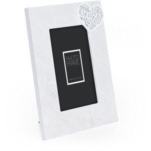 ZEP Portafoto in legno Zenzero 10x15 cm Cuore Bianco