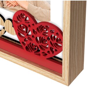 ZEP Cornice per ritratto in legno Vanessa 10x15 cm Cuori...