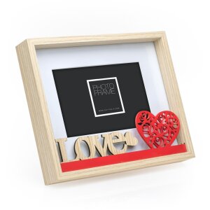 ZEP Cornice per ritratto in legno Vanessa 10x15 cm Cuori damore rosso