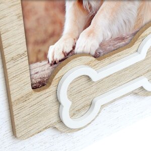 Cornice per cani ZEP in legno Osso 10x15 cm con motivo a osso formato verticale