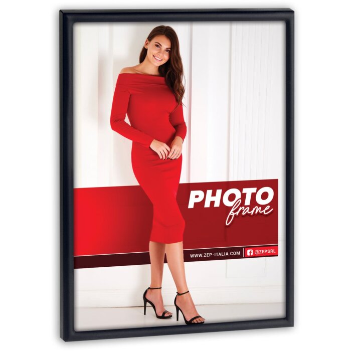 Portafoto in metallo ZEP Alissa nero 15x20 cm con supporto