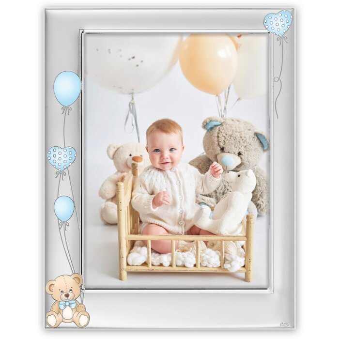 ZEP Portafoto bambino in metallo Ivan blu 10x15 cm argento lucido
