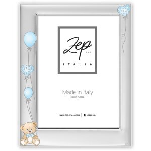 ZEP Portafoto bambino in metallo Ivan blu 10x15 cm argento lucido
