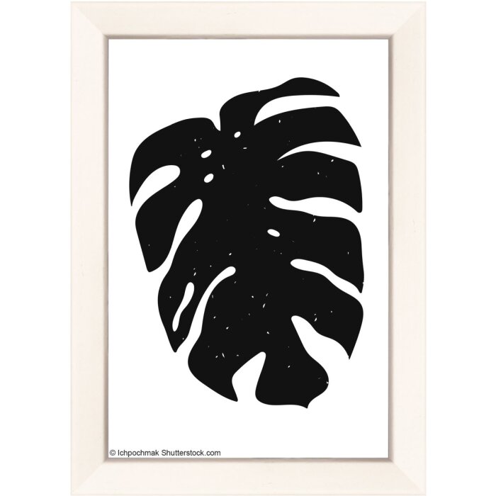 Walther Cornice in legno Liv Monstera 10x15 cm bianco
