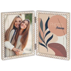 Portafoto in legno ZEP Lisse marrone struttura scanalata da 10x15 cm a 15x20 cm