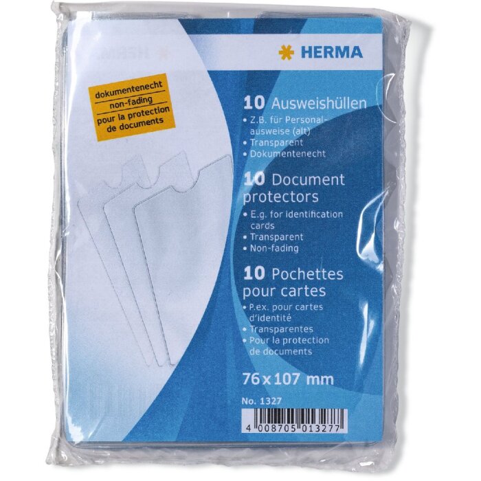 HERMA 1327 Manicotti per carte didentità 76x107 mm Carta didentità trasparente