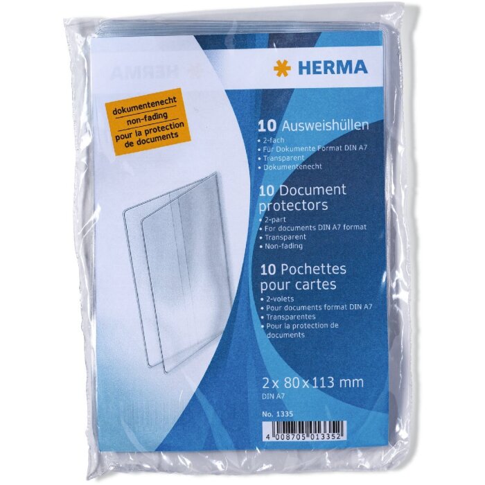 HERMA 1335 Portacarta didentità 2xDIN A7 Trasparente