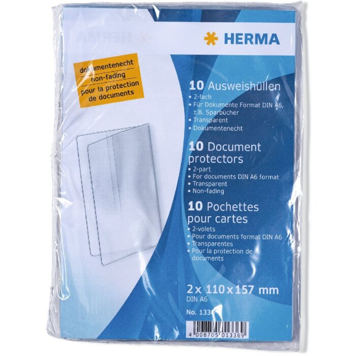 HERMA 1336 Portacarta didentità 2xDIN A6 Trasparente
