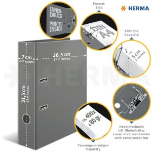 HERMA 7014 Cartella a motivi A4 Cerchi 70 mm foglio lucido Stabile