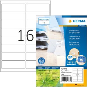 HERMA 10730 Etichette in carta riciclata A4 99,1x33,8 mm...