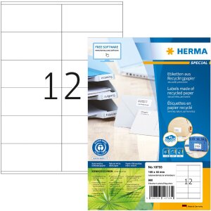 HERMA 10733 Etichette in carta riciclata A4 105x48 mm...