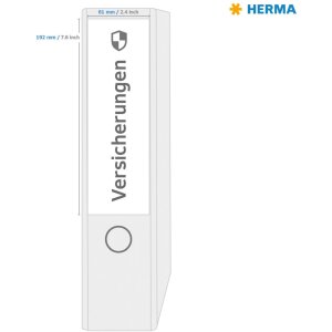 HERMA 10740 Etichette per cartelle A4 192x61 mm carta riciclata bianca permanente