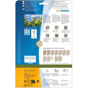 HERMA 10752 Etichette A4 48,3x33,8 mm marrone naturale Carta Silphie 20 fogli