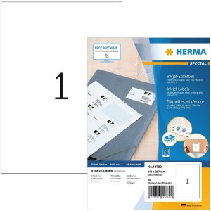 HERMA 10782 Etichette Inkjet A4 210x297 mm bianco adesivo...