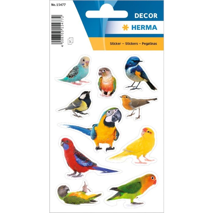 HERMA 15477 Uccelli adesivi multicolore Set decorativo di uccelli