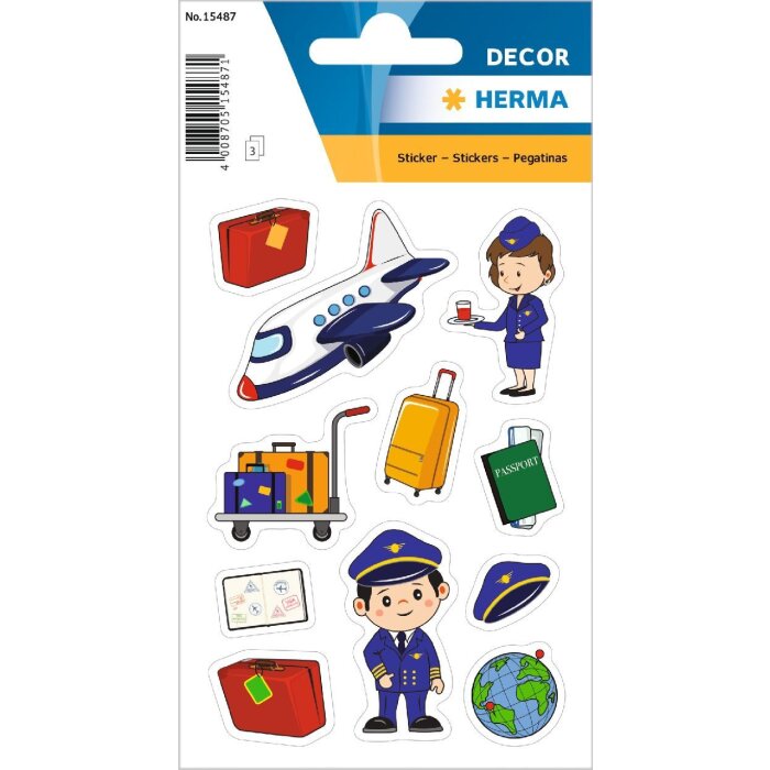 HERMA 15487 Decalcomania pilota aeroplano e set di accessori
