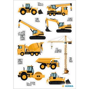 HERMA 15493 Set transpuffy di veicoli da cantiere con...