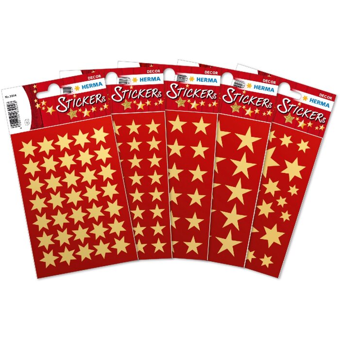 HERMA 15500 Set di adesivi decorativi con stelle di Natale dorate