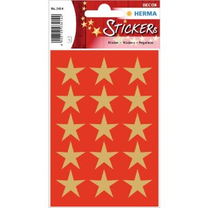 HERMA 15500 Set di adesivi decorativi con stelle di Natale dorate