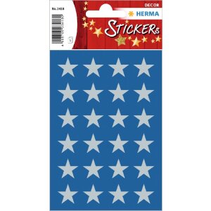 HERMA 15501 Set di adesivi decorativi con stelle di Natale in argento