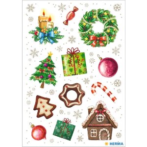 HERMA 15502 Set di adesivi decorativi natalizi colorati